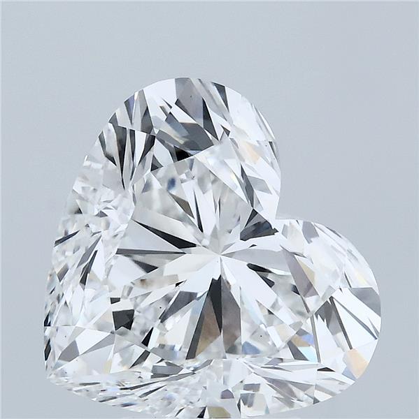 5.27 Carat Heart Lab Grown Diamond, Excellent Polish, D Color, VS1 Clarity