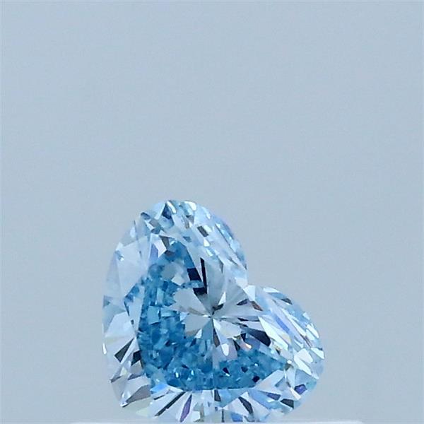 0.31 Carat Heart Lab Grown Diamond, Fancy Vivid Blue Color, VS1 Clarity