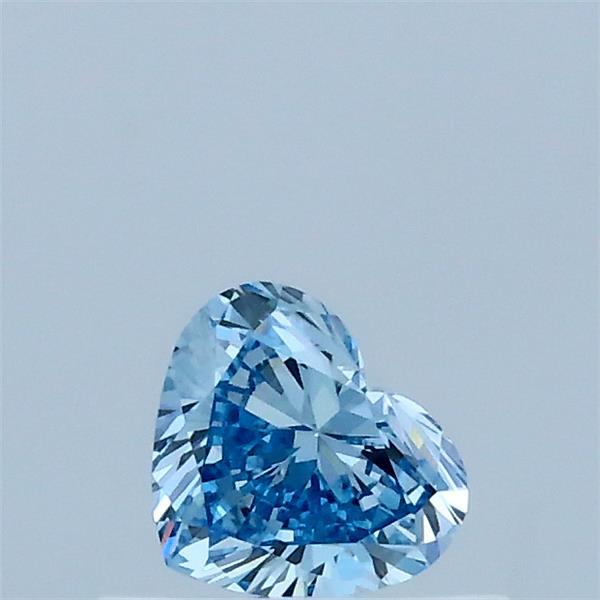 0.32 Carat Heart Lab Grown Diamond, Fancy Vivid Blue Color, VVS2 Clarity