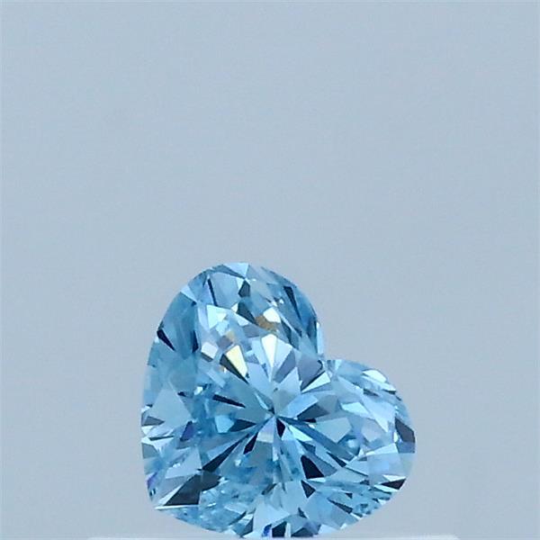 0.31 Carat Heart Lab Grown Diamond, Fancy Vivid Blue Color, VVS2 Clarity