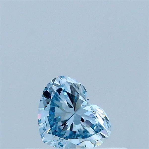 0.27 Carat Heart Lab Grown Diamond, Fancy Intense Blue Color, VVS2 Clarity