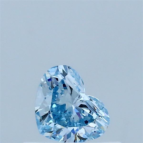 0.31 Carat Heart Lab Grown Diamond, Fancy Vivid Blue Color, VS1 Clarity