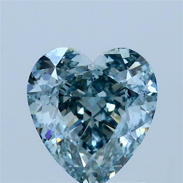2.10 Carat Heart Lab Grown Diamond, Fancy Intense Blue Color, VVS2 Clarity