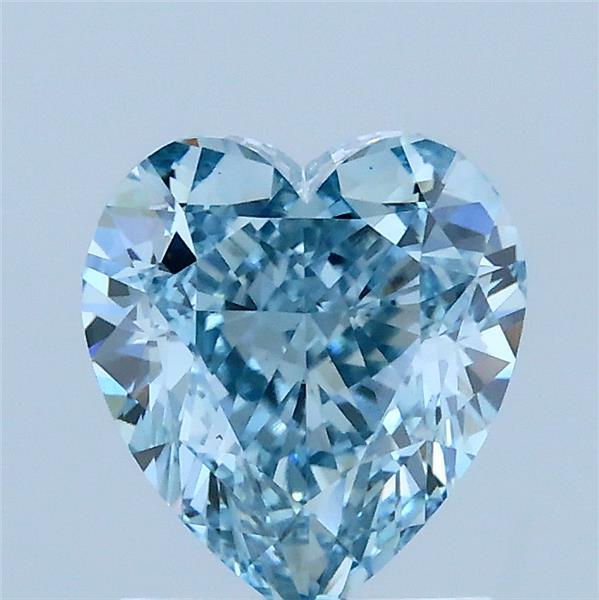 2.04 Carat Heart Lab Grown Diamond, Fancy Vivid Blue Color, VS1 Clarity