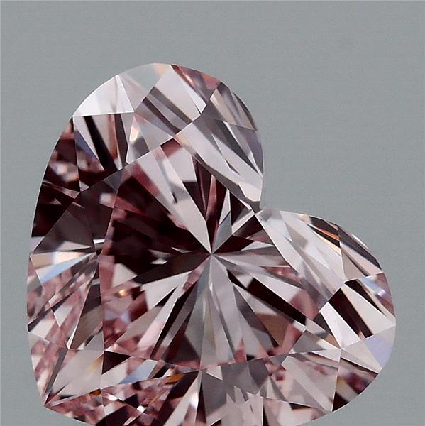 2.27 Carat Heart Lab Grown Diamond, Fancy Intense Pink Color, VVS2 Clarity