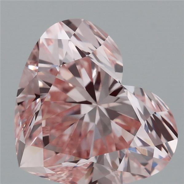 3.04 Carat Heart Lab Grown Diamond, Fancy Intense Pink Color, VVS2 Clarity