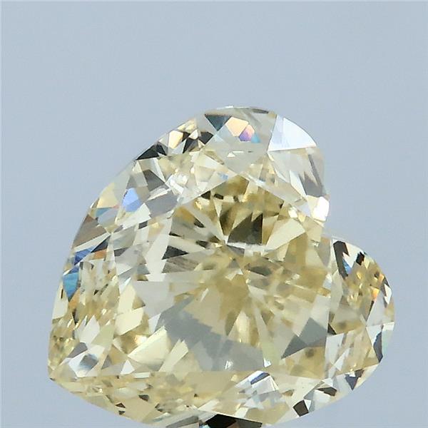 3.59 Carat Heart Lab Grown Diamond, Fancy Yellow Color, VS1 Clarity