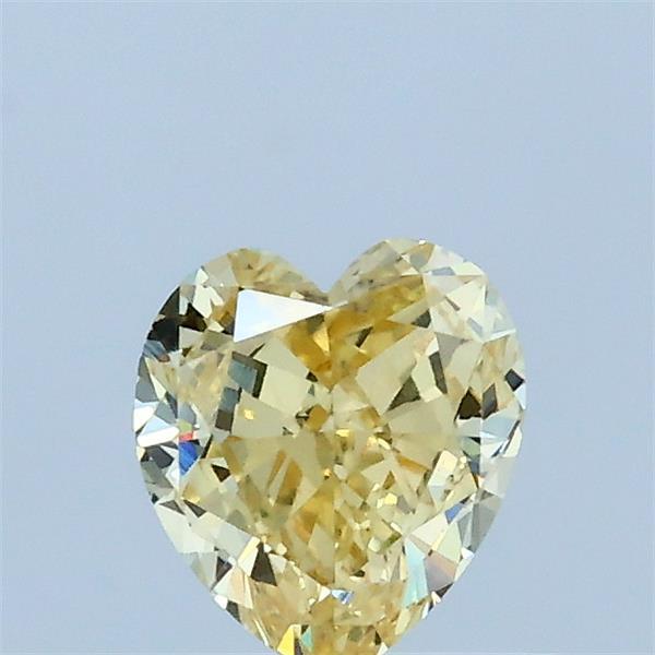 0.82 Carat Heart Lab Grown Diamond, Fancy Yellow Color, VS1 Clarity