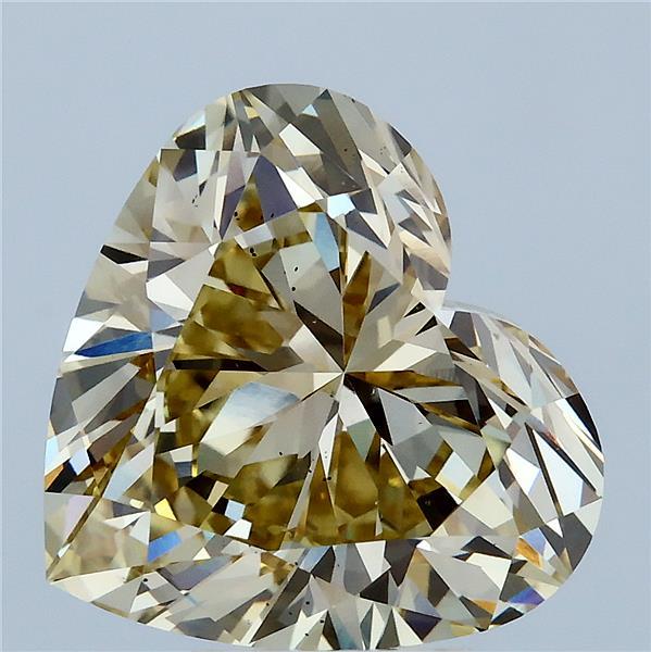 6.02 Carat Heart Lab Grown Diamond, Fancy Yellow Color, VS2 Clarity