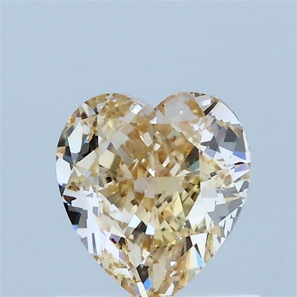 1.02 Carat Heart Lab Grown Diamond, Light Brownish Yellow Color, VS2 Clarity