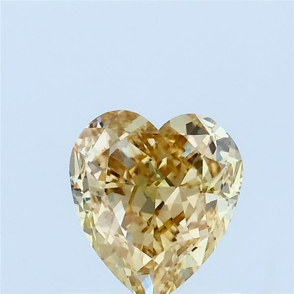 1.05 Carat Heart Lab Grown Diamond, Fancy Intense Yellow Color, VVS2 Clarity