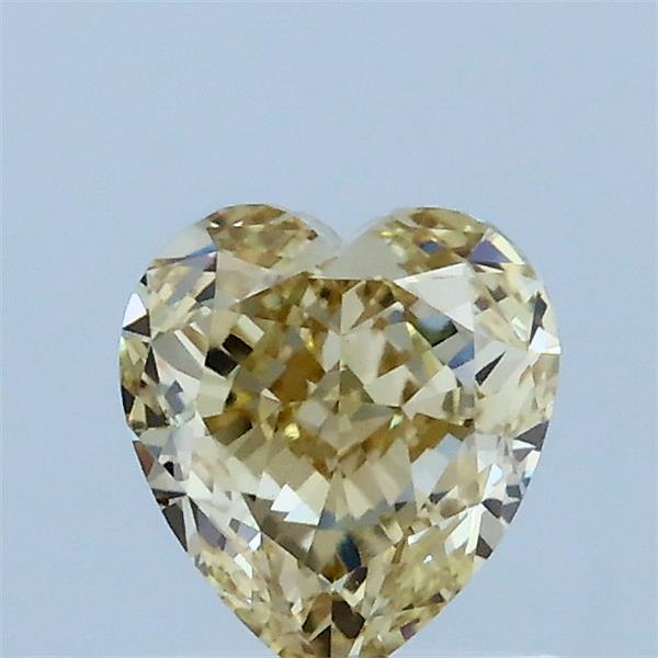 1.07 Carat Heart Lab Grown Diamond, Fancy Light Yellow Color, VVS2 Clarity