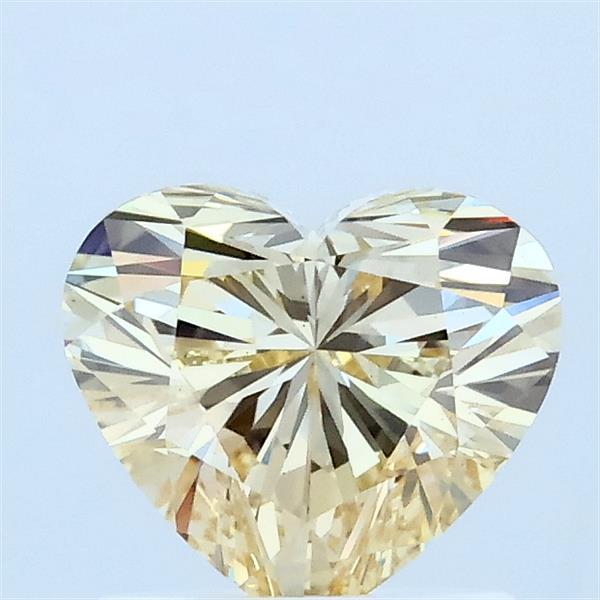 1.09 Carat Heart Lab Grown Diamond, Fancy Yellow Color, VS1 Clarity
