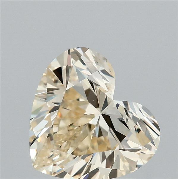 2.02 Carat Heart Lab Grown Diamond, Fancy Light Yellow Color, VS2 Clarity