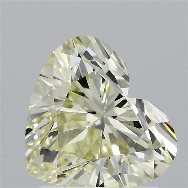 1.59 Carat Heart Lab Grown Diamond, Fancy Yellow Color, VS1 Clarity