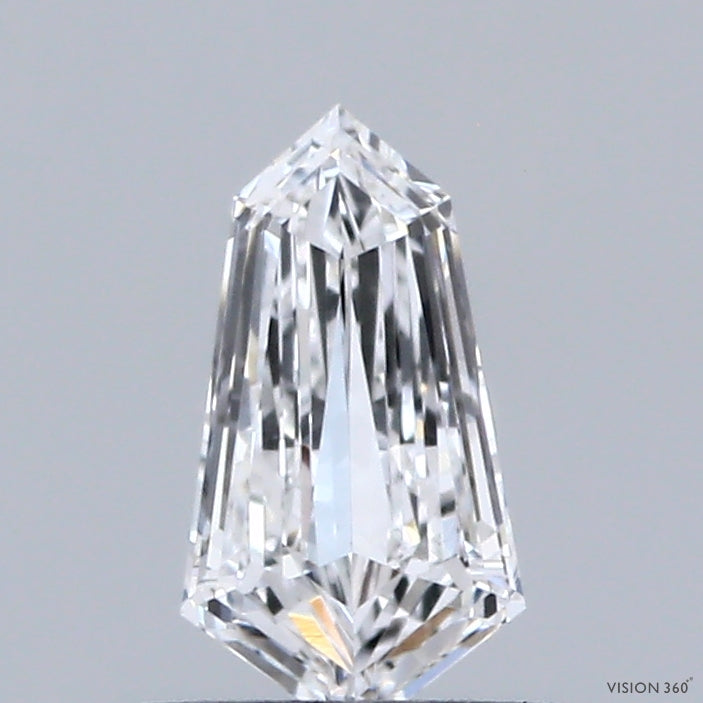 0.43 Carat Hexagonal Step Cut Lab Grown Diamond, Very Good Polish, D Color, VVS2 Clarity