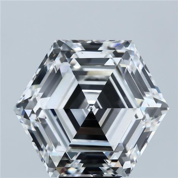 10.48 Carat Hexagonal Step Cut Lab Grown Diamond, Excellent Polish, E Color, VS1 Clarity