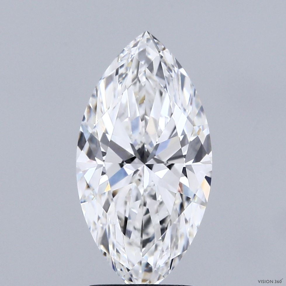 2.54 Carat Marquise Lab Grown Diamond, Excellent Polish, E Color, VVS2 Clarity