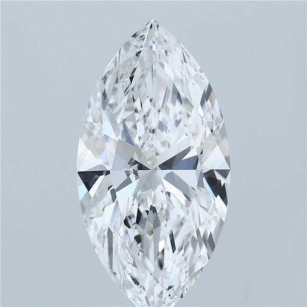 3.08 Carat Marquise Lab Grown Diamond, Excellent Polish, E Color, VVS2 Clarity