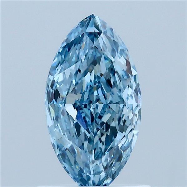 1.00 Carat Marquise Lab Grown Diamond, Fancy Vivid Blue Color, VS2 Clarity