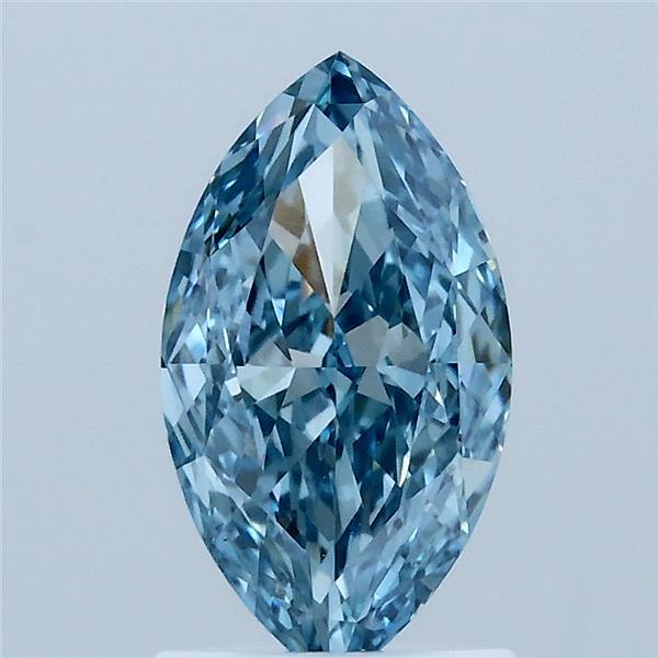 1.56 Carat Marquise Lab Grown Diamond, Fancy Vivid Blue Color, VS1 Clarity