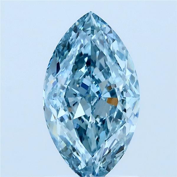 1.51 Carat Marquise Lab Grown Diamond, Fancy Vivid Blue Color, VVS2 Clarity