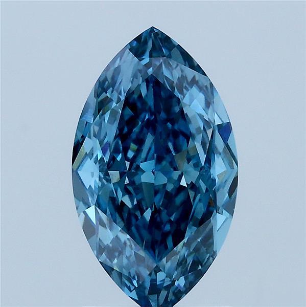 2.05 Carat Marquise Lab Grown Diamond, Fancy Vivid Blue Color, VVS2 Clarity