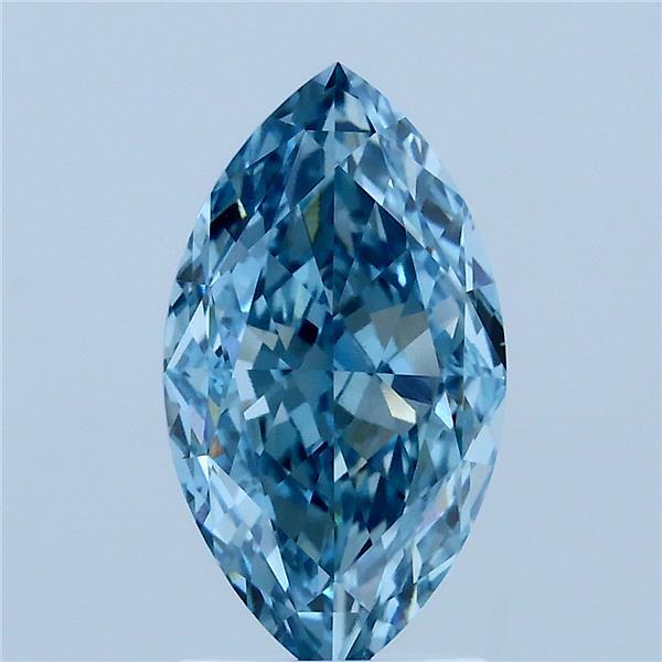 2.29 Carat Marquise Lab Grown Diamond, Fancy Vivid Blue Color, VS1 Clarity