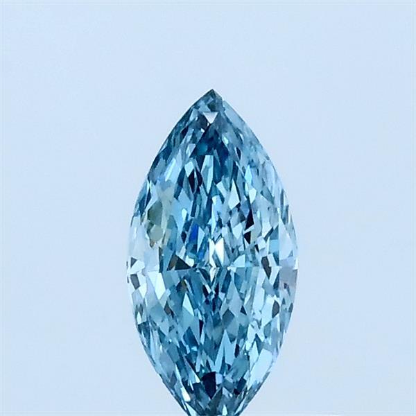 0.33 Carat Marquise Lab Grown Diamond, Fancy Vivid Blue Color, VVS2 Clarity