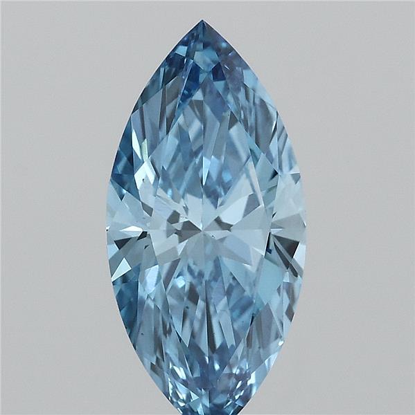1.01 Carat Marquise Lab Grown Diamond, Fancy Vivid Blue Color, VS2 Clarity