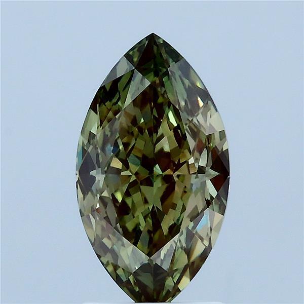 2.12 Carat Marquise Lab Grown Diamond, Fancy Vivid Green Color, VS1 Clarity
