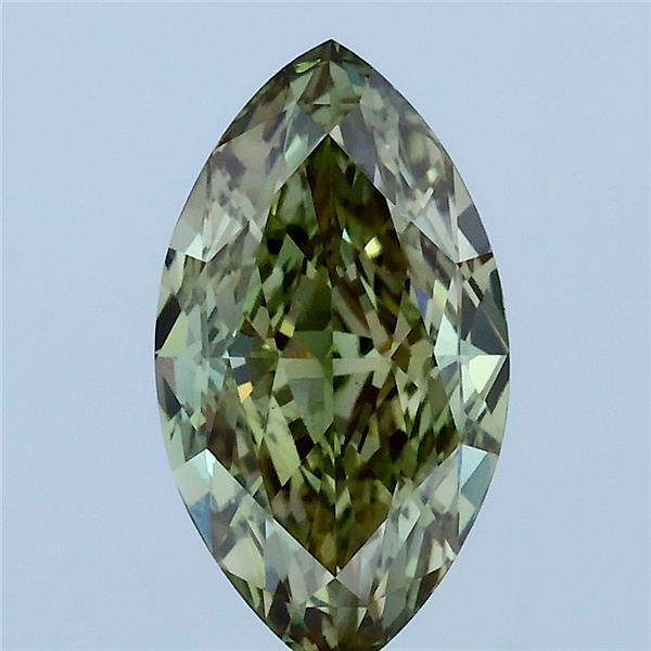 2.02 Carat Marquise Lab Grown Diamond, Fancy Intense Green Color, VS2 Clarity