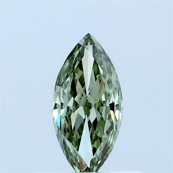 0.34 Carat Marquise Lab Grown Diamond, Fancy Vivid Green Color, VS2 Clarity