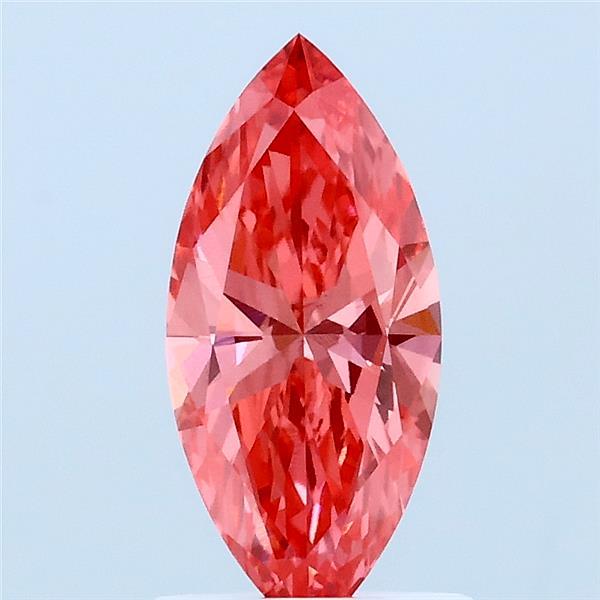 1.00 Carat Marquise Lab Grown Diamond, Fancy Vivid Pink Color, VS1 Clarity