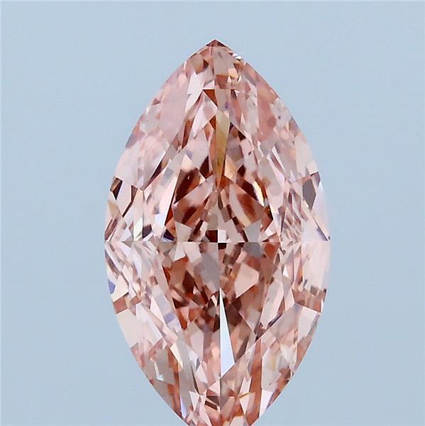 2.02 Carat Marquise Lab Grown Diamond, Fancy Vivid Pink Color, VVS2 Clarity