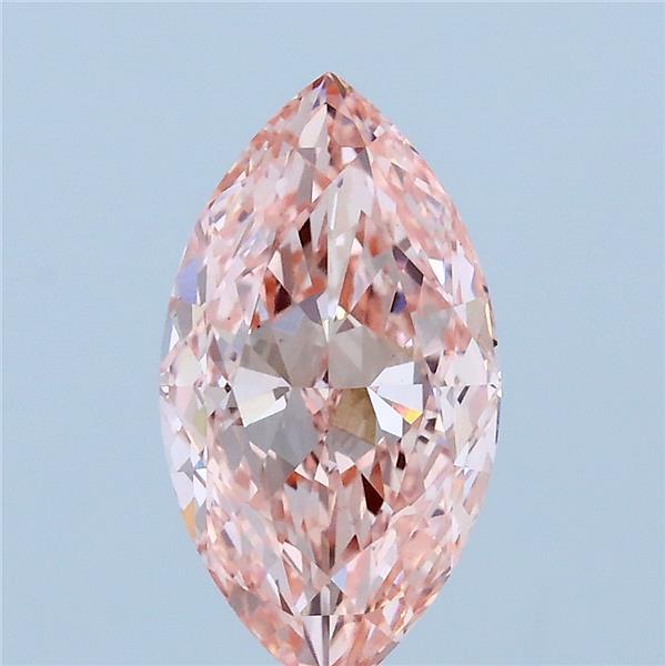 2.02 Carat Marquise Lab Grown Diamond, Fancy Vivid Pink Color, VS1 Clarity