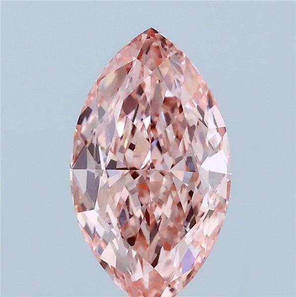 1.54 Carat Marquise Lab Grown Diamond, Fancy Vivid Pink Color, VS1 Clarity
