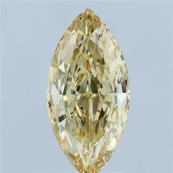 3.01 Carat Marquise Lab Grown Diamond, Fancy Intense Yellow Color, VS1 Clarity