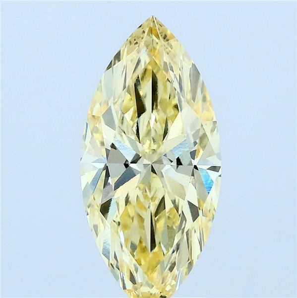 2.06 Carat Marquise Lab Grown Diamond, Fancy Yellow Color, VVS2 Clarity