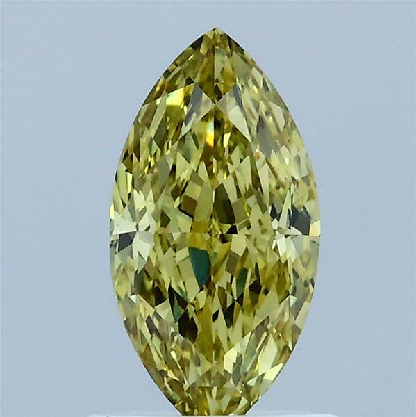 1.06 Carat Marquise Lab Grown Diamond, Fancy Intense Yellow Color, VVS2 Clarity