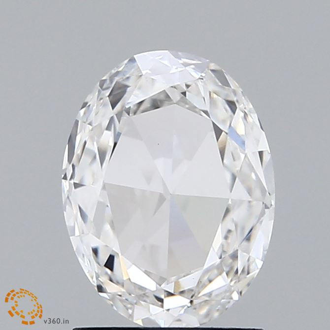 1.58 Carat Oval Rose Lab Grown Diamond, Very Good Polish, E Color, VS1 Clarity