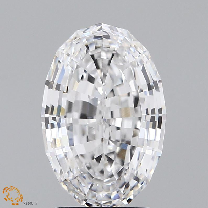 3.05 Carat Oval Step Lab Grown Diamond, Excellent Polish, E Color, VVS2 Clarity