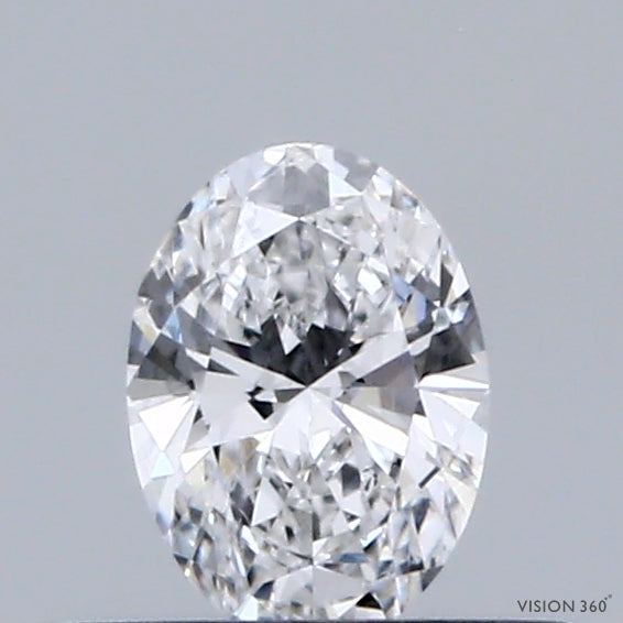 0.32 Carat Oval Lab Grown Diamond, Very Good Polish, D Color, VVS2 Clarity