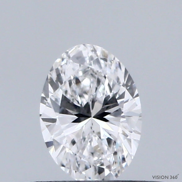 0.33 Carat Oval Lab Grown Diamond, Very Good Polish, D Color, VVS2 Clarity