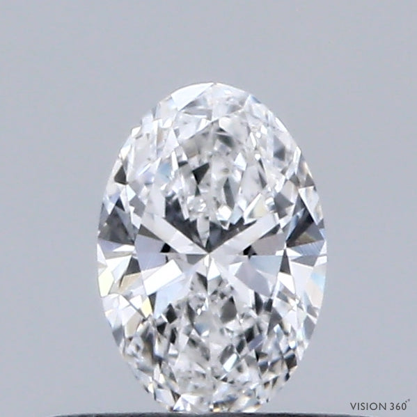 0.33 Carat Oval Lab Grown Diamond, Very Good Polish, D Color, VVS2 Clarity