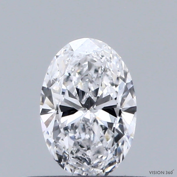 0.33 Carat Oval Lab Grown Diamond, Very Good Polish, D Color, VVS2 Clarity