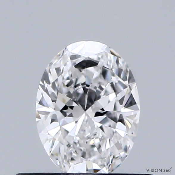 0.37 Carat Oval Lab Grown Diamond, Very Good Polish, D Color, VVS1 Clarity