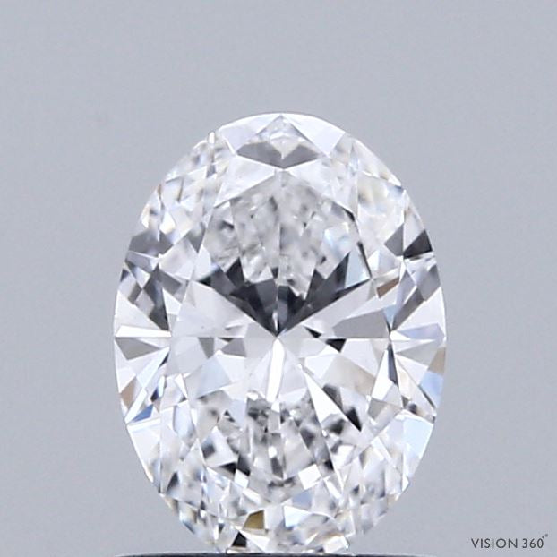 0.88 Carat Oval Lab Grown Diamond, Very Good Polish, D Color, VVS2 Clarity