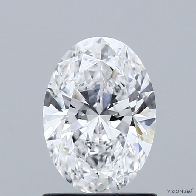 1.07 Carat Oval Lab Grown Diamond, Excellent Polish, D Color, VVS2 Clarity