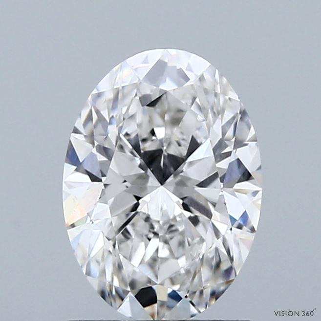 1.47 Carat Oval Lab Grown Diamond, Excellent Polish, F Color, VS1 Clarity